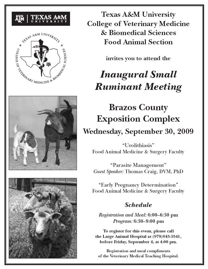 Small Ruminant Meeting in Bryan Texas - Goats