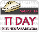 kitchenparade.com, pi day, March 14, pie day
