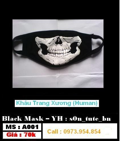 Bán Khẩu trang kịch độc (sakun, tribal, xương, night mare) [Black Mask]