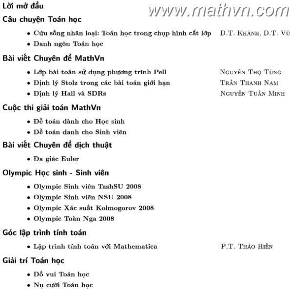 Tap chi Toan hoc MATHVN so 1