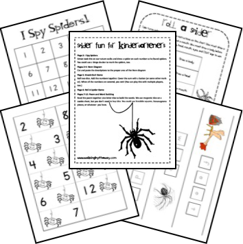 Spiders Printables for Kindergarten - Walking by the Way