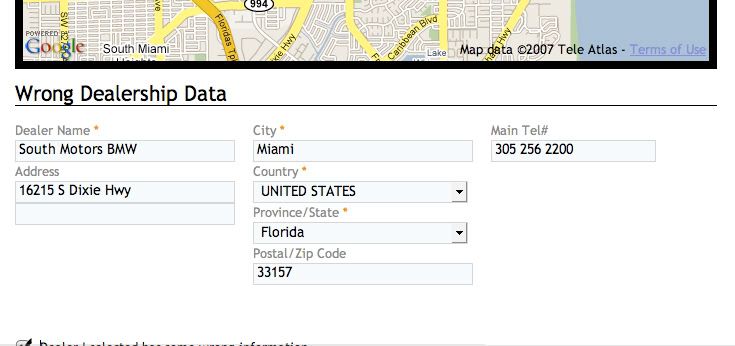 wrong dealership data example
