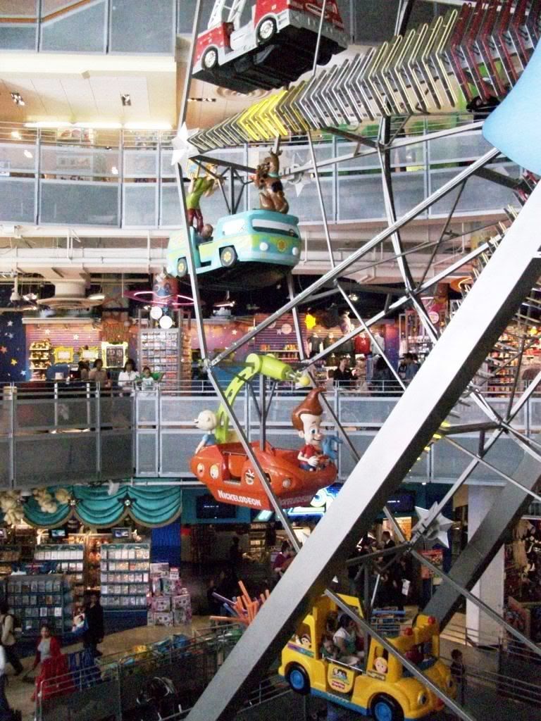 Toys R Us The indoor ferris wheel at Toys R Us is sixty feet tall!