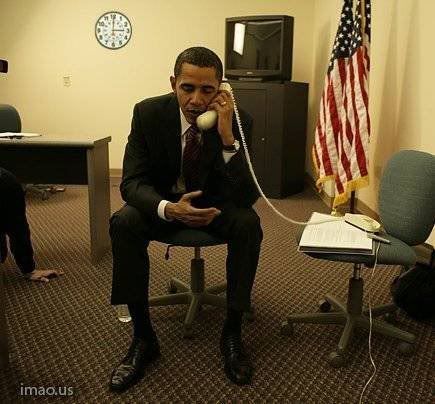 Obama On Phone Pictures, Images and Photos