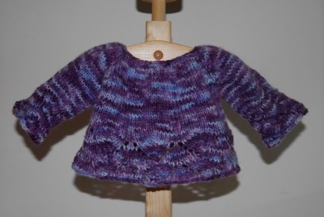 Knitted Doll Sweater (purple/blue)