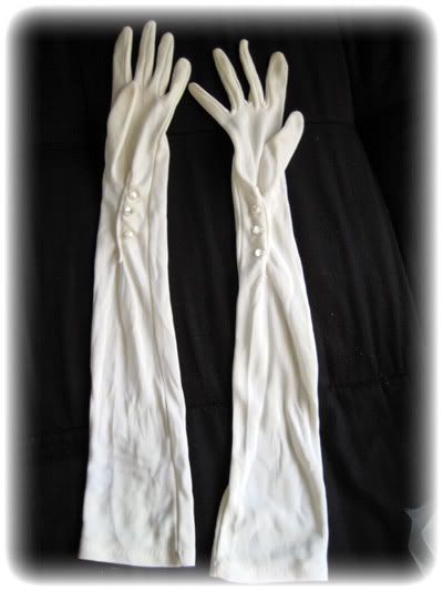 White Arm Length Governess Gloves