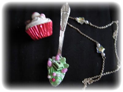 Spoonful Decoder Necklace + Toadstool Cupcake