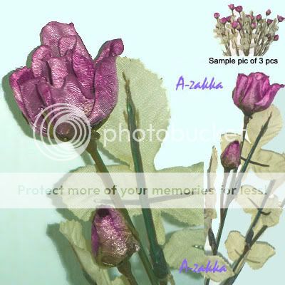 Artificial Silk Flower Small Rose Magenta ~ 1 Bundle  