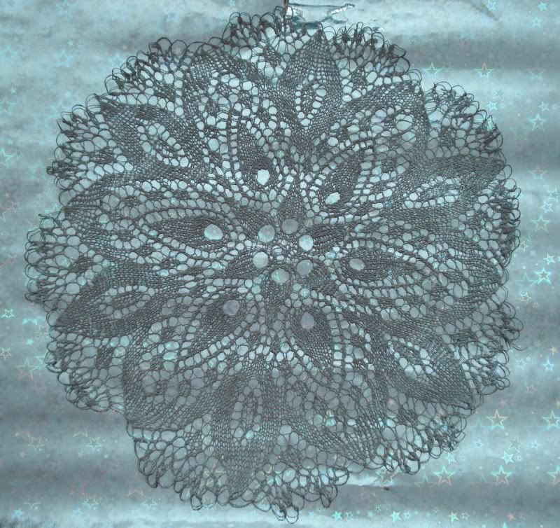 салфетка спицами,hanima